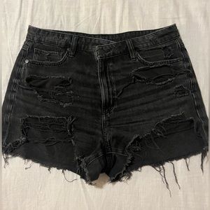 American Eagle Black Distressed Shorts